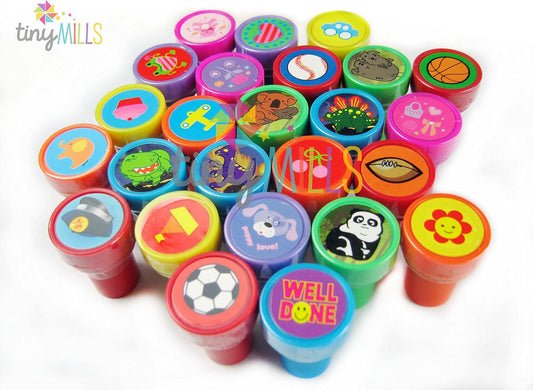TINYMILLS 50 Pcs Assorted Stampers for Kids - Birthday Party Favors