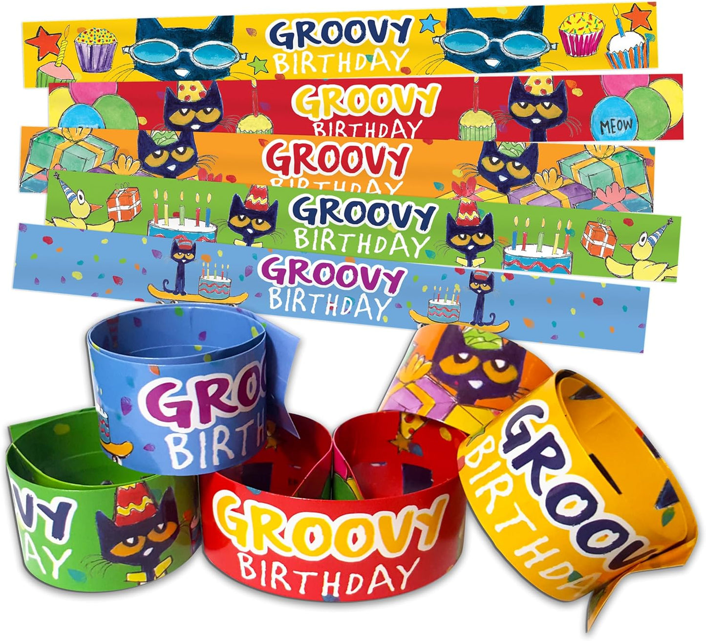 Teacher Pete the Cat Groovy Birthday Slap Bracelets