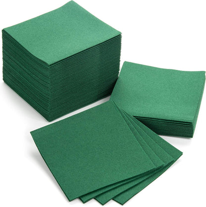 AH AMERICAN HOMESTEAD Cocktail Napkins-Disposable Beverage/Bar Napkins-White Linen-Like Square Napkins-Eco-Friendly & Compostable-Everyday Use, Party or Wedding 4.75inch x 4.75inch (100 Count, White)
