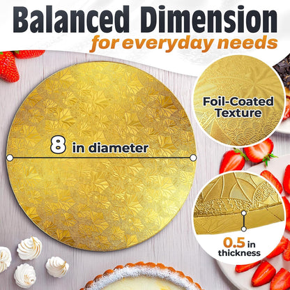 12 Inch Cake Drum, Black Cake Board for Picture-Ready Celebration Cakes, 1/2 Inch Thick Round Cardboard Base with Grease & Moisture Resistant Surface and Decorative Pattern for Parties and Weddings