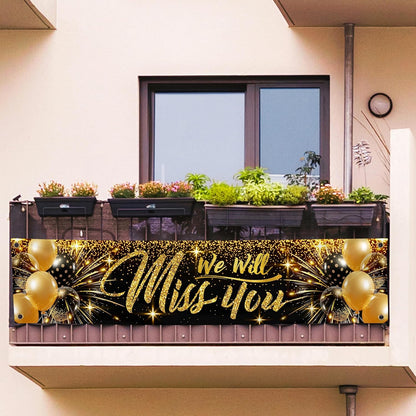 Welcome Banner - Black and Gold Welcome Home Decorations 6 x 1.3ft - Welcome Back Banner - We Missed You So Much
