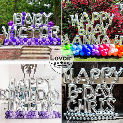 Lovoir 40 Inch Large Silver Letter M Balloons Big Size Jumbo Mylar Foil Helium Balloon for Birthday Party Celebration Decorations Alphabet Silver M