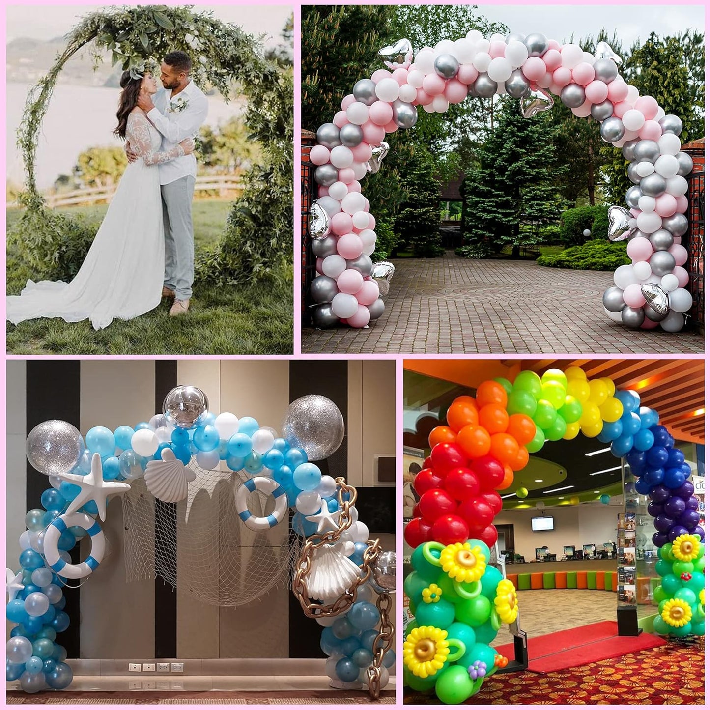 Wokceer Round Backdrop Stand 8FT Gold Wedding Arch Metal Circle Balloon Arch Stand for Birthday Party Wedding Bridal Shower Anniversary Ceremony