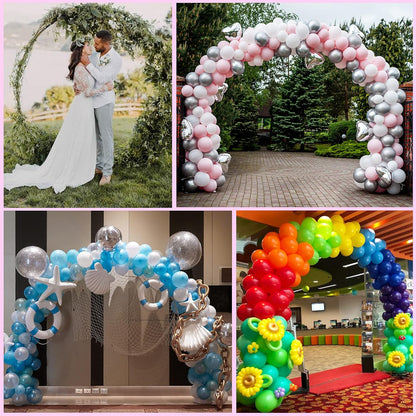 Wokceer Round Backdrop Stand 8FT Gold Wedding Arch Metal Circle Balloon Arch Stand for Birthday Party Wedding Bridal Shower Anniversary Ceremony