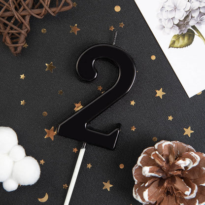 PHD CAKE 2.76 Inch Modern Gold 2 Number Birthday Candles, Gold Number Candles, Cake Number Candles, Party Celebration