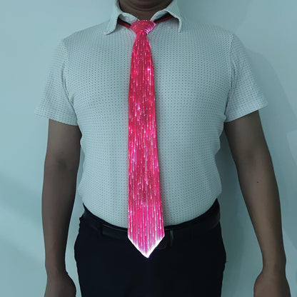 LED Neck Ties for Men Party Fiber Optic Light Up Necktie Bar Rave Funny Glow Clothes Accessories for Adults Women