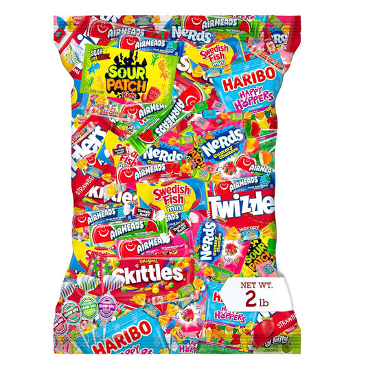 Bulk Candy Variety Pack - 2 lb Bulk Individually Wrapped Candies for Piñata Filler Stuffers - Pinata Candy Party Favors - Assorted Candies - Father's Day