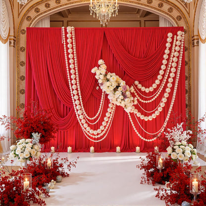 10ftx10ft Black Backdrop Curtains for Weddings Parties, Wrinkle Free 2 Panels Silky Polyester Photo Backdrop Drapes Back Drop Cloth Drapery for Birthday Mother'sDay Photography Background