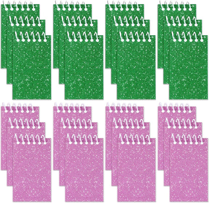 Resurhang 24 Pcs Witch Notepads Mini Spiral Notepads Small Prism 3.9 x 2.4 Inch Glitter Colorful Notebooks for Birthday Christmas Witch Party Supplies Gifts