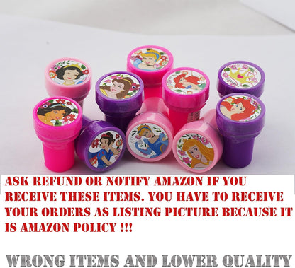 Princess Disney 10 Assorted Self Inking Stampers Party Favor
