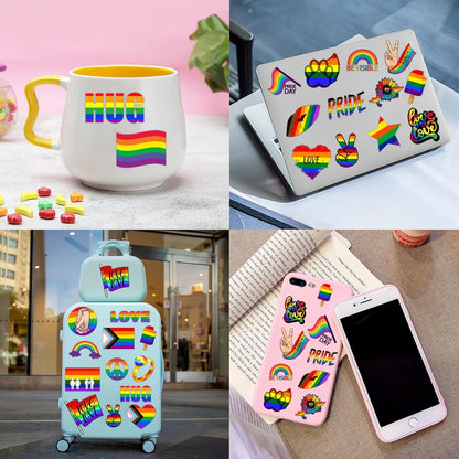 48PCS Pride Party Set - 24PCS Rainbow Temporary Tattoos & 24PCS Slap Bracelets-LGBTQ+Celebration Supplies, Birthday Gifts, Baby Shower Favors, Classroom Rewards,Party Decor for Kids (Boys & Girls)