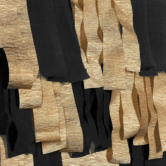PartyWoo Black Crepe Paper Streamers 4 Rolls 328 ft Pack of Black Crepe Paper for Graduation Halloween New Year Anniversary Birthday Party Decorations (1.8 Inch x 82 Ft/Roll), Black-19 - Colors A