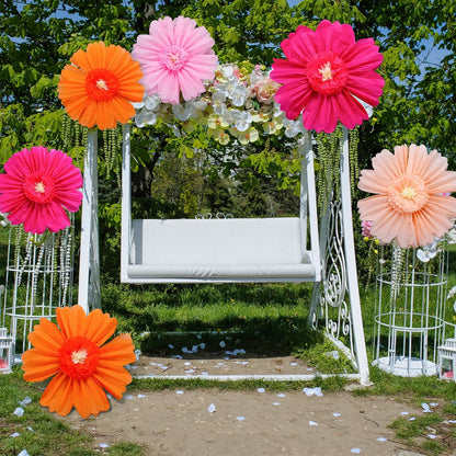 Giegxin 20 Pcs 31.5'', 23.6'', 11.8'', 9.8'' Pink Giant Paper Flower Boho Large Tissue Flower for Wall Pink Pom Pom Floral Decoration for Wall Wedding Bridal Shower Classroom Tea Party Birthday Decor