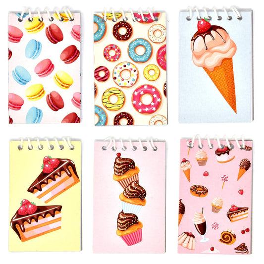 Gift Boutique 48 Dessert Theme Mini Notepads Donut Ice Cream Cupcake Spiral Notebooks for Kids School Supplies Birthday Party Favors Classroom Rewards