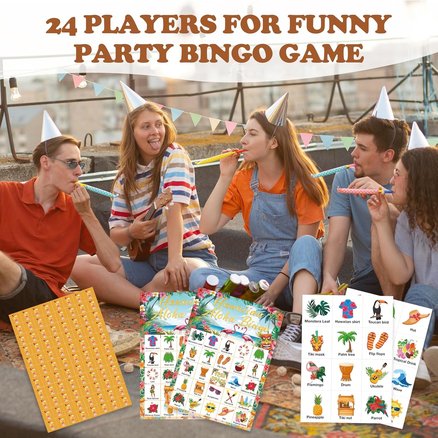 Book Bingo Game, Reading Party Bingo Cards Set, Read Themed Party Games Supplies for Book Lovers, Adults Family Friends Holiday Activities Favors Decorations for 24 Player, 01