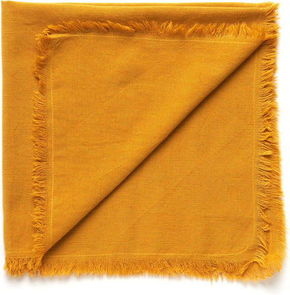 ACCENTHOME Natural Cotton Linen Napkin Set of 12 18x18 inch Dinner Napkins - Washable Soft Premium Hotel Quality Reusable Hemmed Edges Napkins Perfect Table Linens for Family Dinners, Weddings