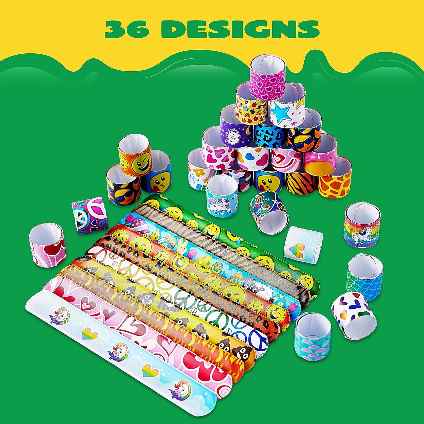 JOYIN 144 Pcs Slap Bracelets for Kids, Bulk Wristbands with Animals, Friendship, Heart, Party Favors, Classroom Prizes Birthday Exchanging Gifts,Goodies Bag Stuffers Fillers