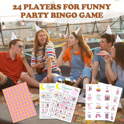 Book Bingo Game, Reading Party Bingo Cards Set, Read Themed Party Games Supplies for Book Lovers, Adults Family Friends Holiday Activities Favors Decorations for 24 Player, 01