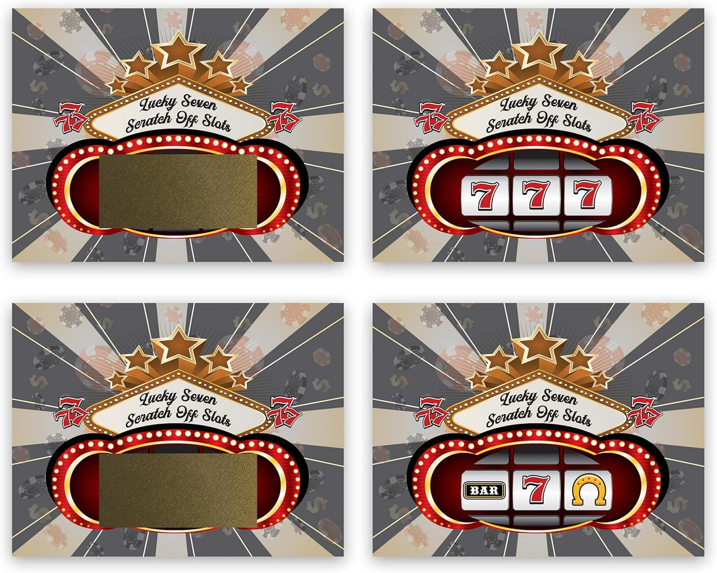 My Scratch Offs Casino Night Party Game - 26 Cards (24 Non-Bingo, 2 Bingo)