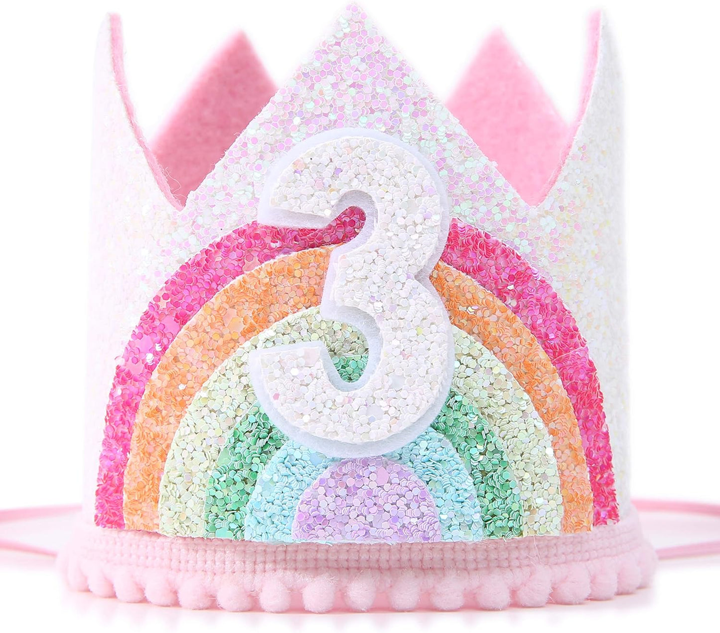 Birthday Rainbow Girl Crown, Birthday Hat for Event Party Supplies,Photo Props
