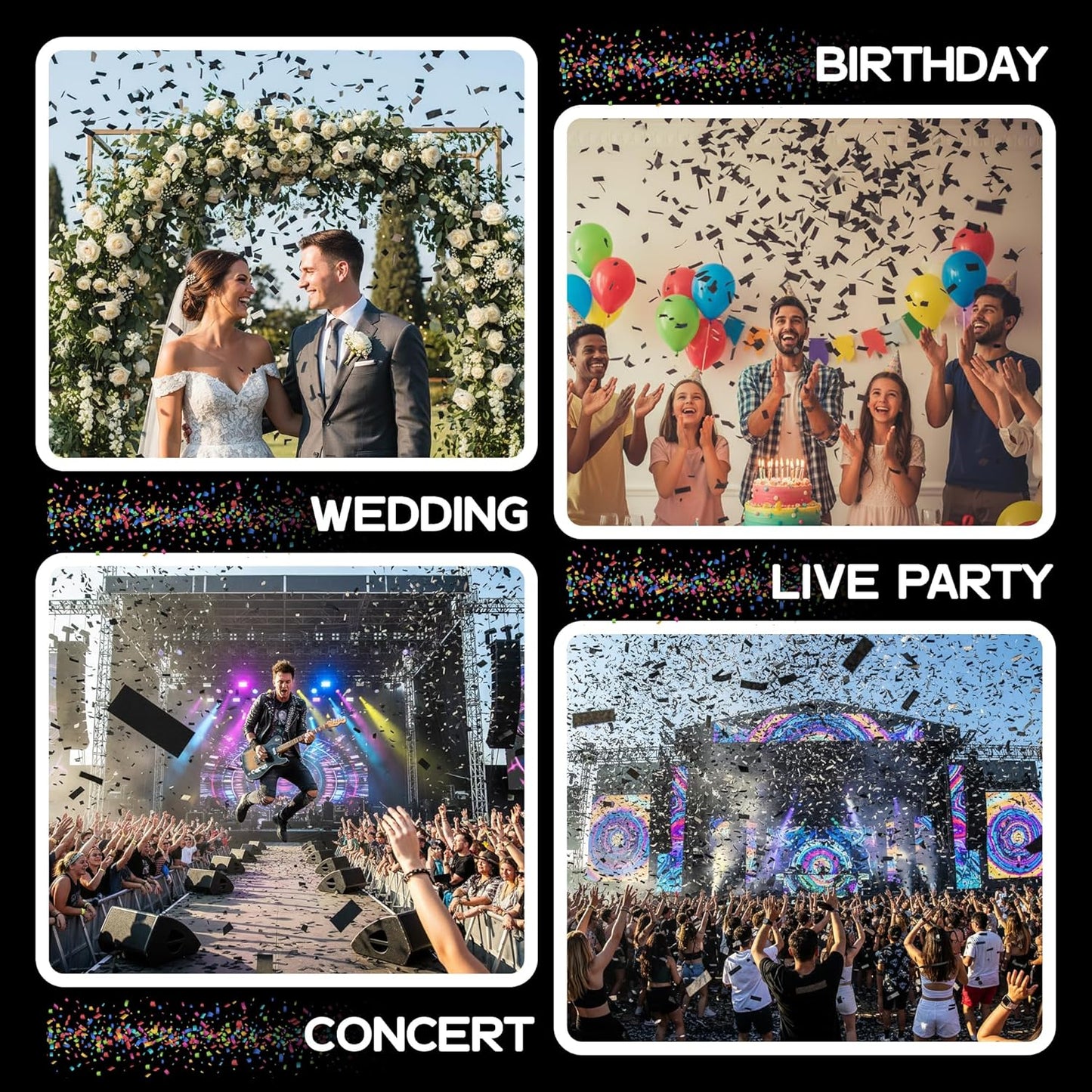 Ultimate Confetti, Multicolor Biodegradable Confetti - Rectangular Fluttering Tissue Paper Confetti for Cannon and Launcher use - Best for Holidays, Birthday, Wedding, and Parties - 1 lb, 16 oz