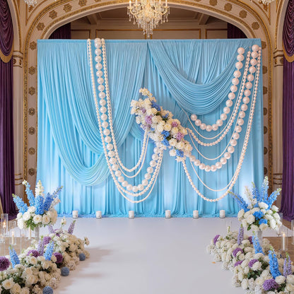 10ftx10ft Black Backdrop Curtains for Weddings Parties, Wrinkle Free 2 Panels Silky Polyester Photo Backdrop Drapes Back Drop Cloth Drapery for Birthday Mother'sDay Photography Background