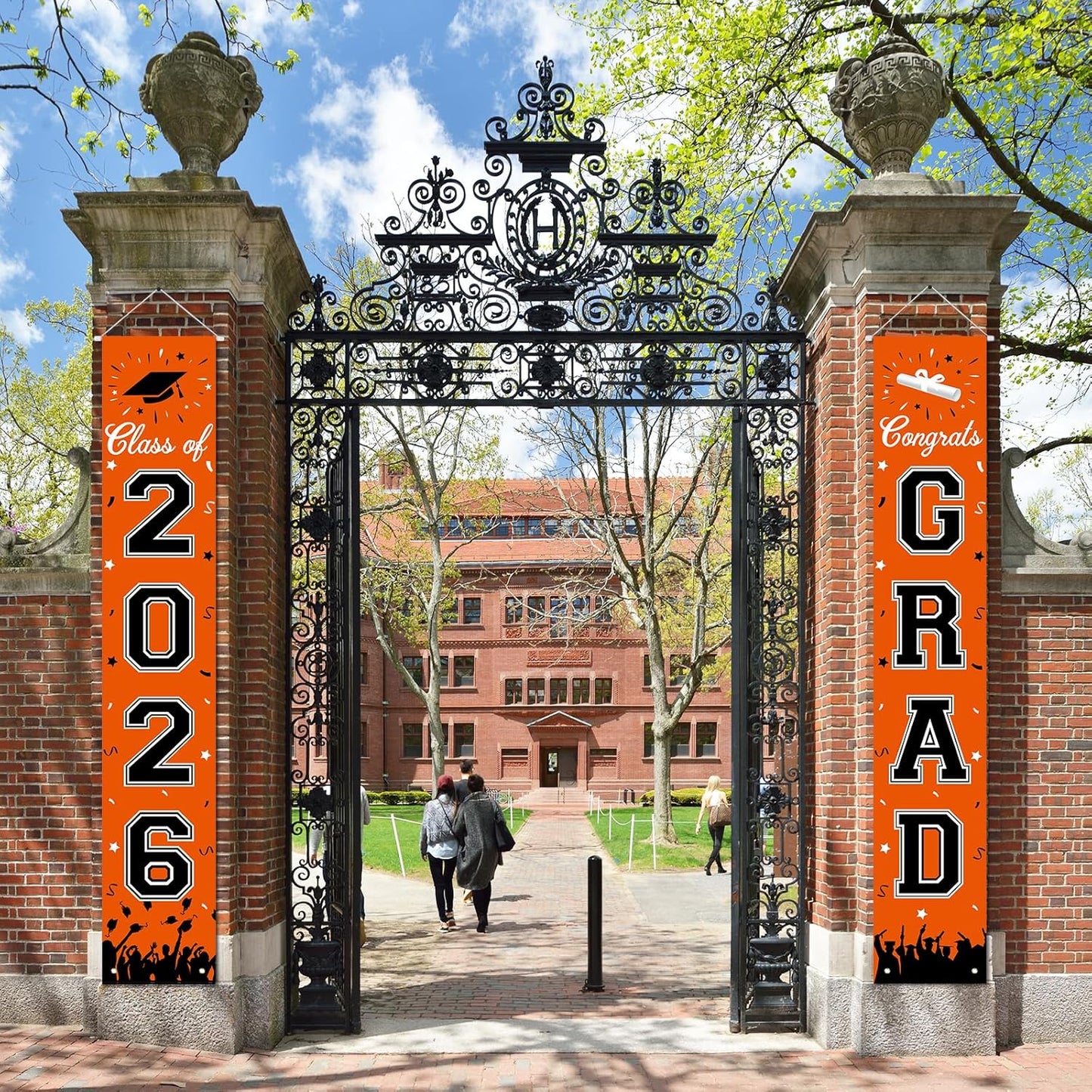 2026 Graduation Decorations, Graduation Banner Class of 2026, Hanging Congratulations/Congrats Grad Banner for Door and Porch, Party Decor - Black