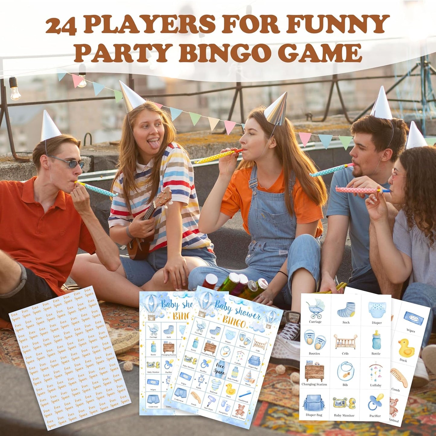 Book Bingo Game, Reading Party Bingo Cards Set, Read Themed Party Games Supplies for Book Lovers, Adults Family Friends Holiday Activities Favors Decorations for 24 Player, 01
