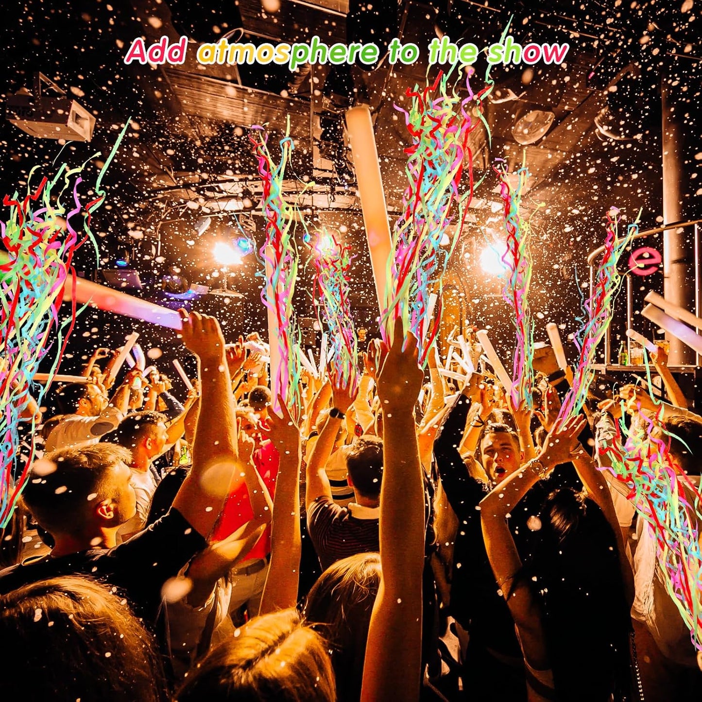 Sratte 100 Pcs Hand Throw Streamers with Colorful Ribbon No Mess Confetti Crackers for Halloween, Wedding, Party, Graduation, Birthday, Celebration