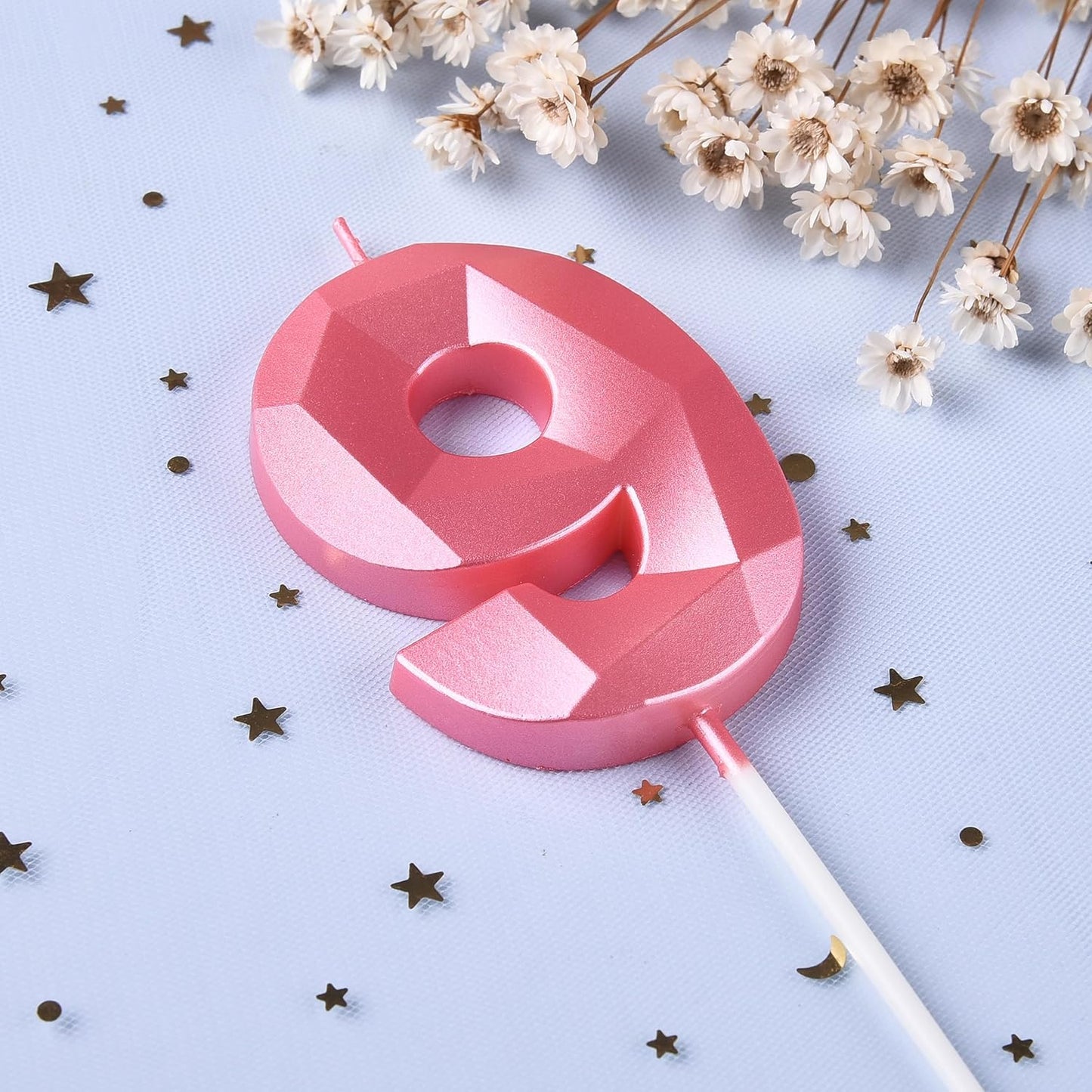 PHD CAKE 2.76 Inch Crystal Black 9 Number Birthday Candles, Black Number Candles, Cake Number Candles, Party Celebration