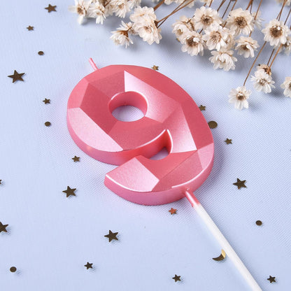 PHD CAKE 2.76 Inch Crystal Black 9 Number Birthday Candles, Black Number Candles, Cake Number Candles, Party Celebration