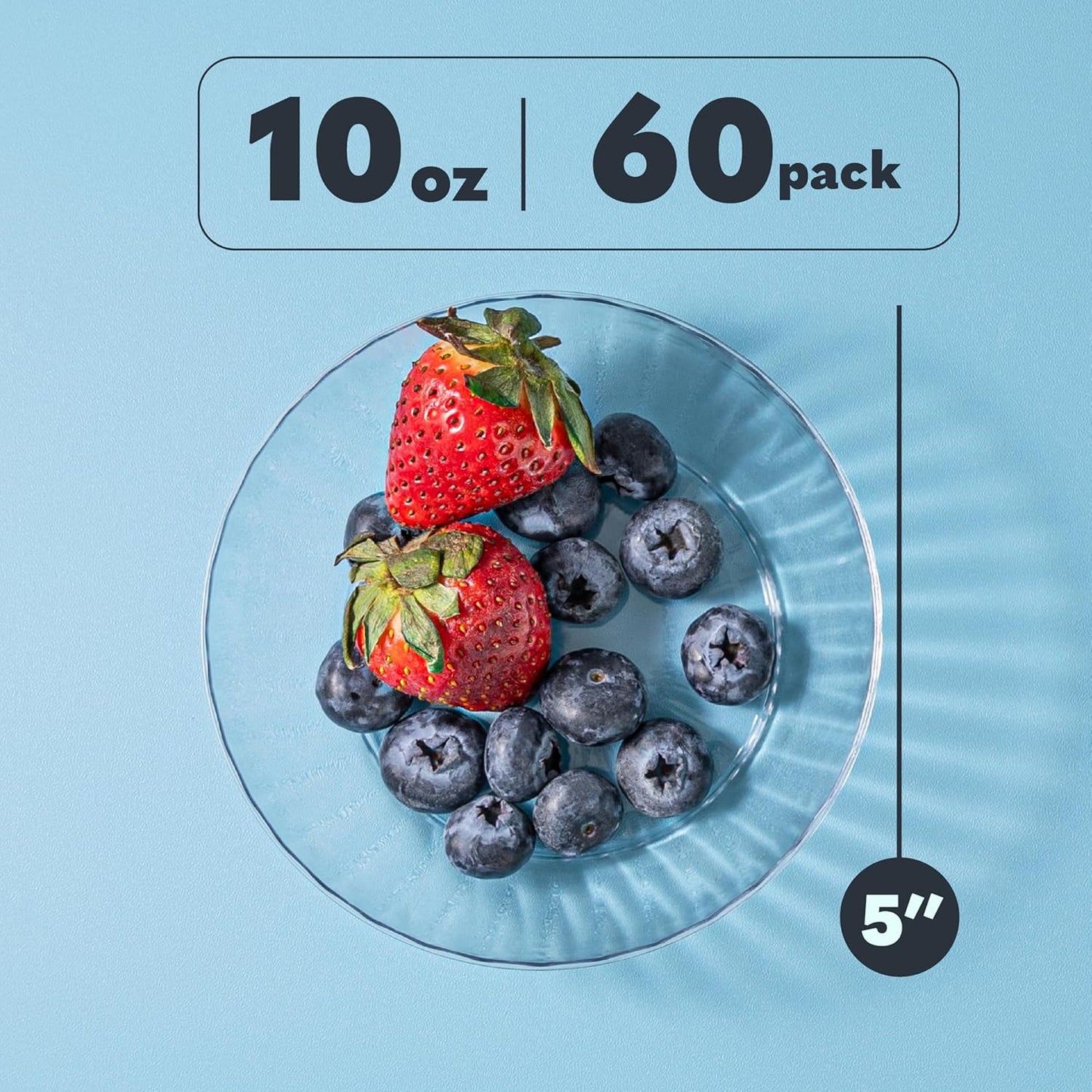 PLASTICPRO 30 Pack Crystal Like Clear Disposable Plastic Plates Dinner Dishes 6 ounce Bowls for Special Occasions Parties