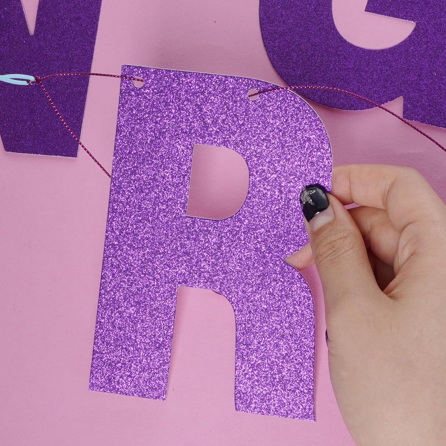DIY Banner Kit with Letters Glitter Banner Letters Customizable Birthday Banners Graduation Banner Custom Party Hanging Banner for Graduation Wedding Party Baby Shower Decoration(Gold)