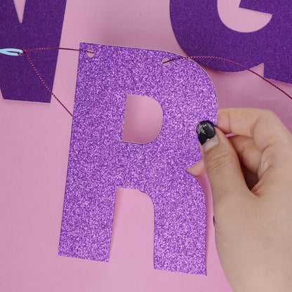 DIY Banner Kit with Letters Glitter Banner Letters Customizable Birthday Banners Graduation Banner Custom Party Hanging Banner for Graduation Wedding Party Baby Shower Decoration(Gold)
