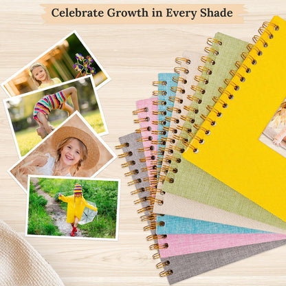 8 x 8 Inch Scrapbook Photo Album Linen Cover 20 Sheets/ 40 Pages, Hardcover Kraft White Pages Memory Book, for Travel Wedding Guest Book Christmas Baby Shower Fits 4x6 & Instant Photos, Beige