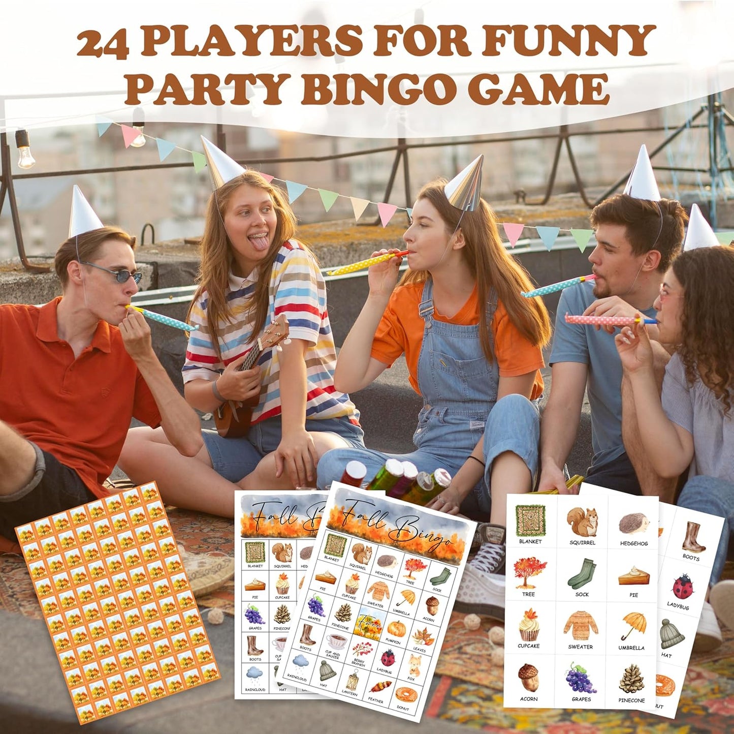 Book Bingo Game, Reading Party Bingo Cards Set, Read Themed Party Games Supplies for Book Lovers, Adults Family Friends Holiday Activities Favors Decorations for 24 Player, 01