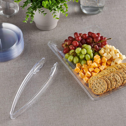 [Black Tongs 7.5'' Inches] Plasticpro 7.5'' Serving Tongs Heavy Duty Reusable Kitchen and BBQ Black Serving Tong for party's, Caterings, Events, Buffet, Weddings, And every Day use Pack of 12