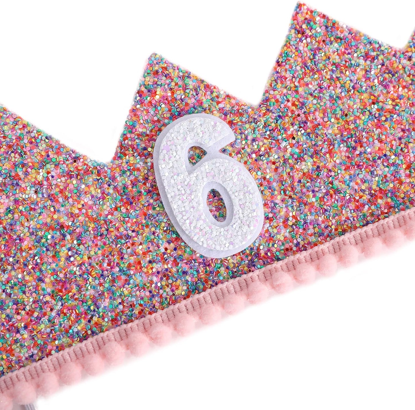 Rainbow Crown - 4th Birthday Party Glitter Crown, Kids Birthday Hats, Baby Photo Props, Little Girls Hair Accessories