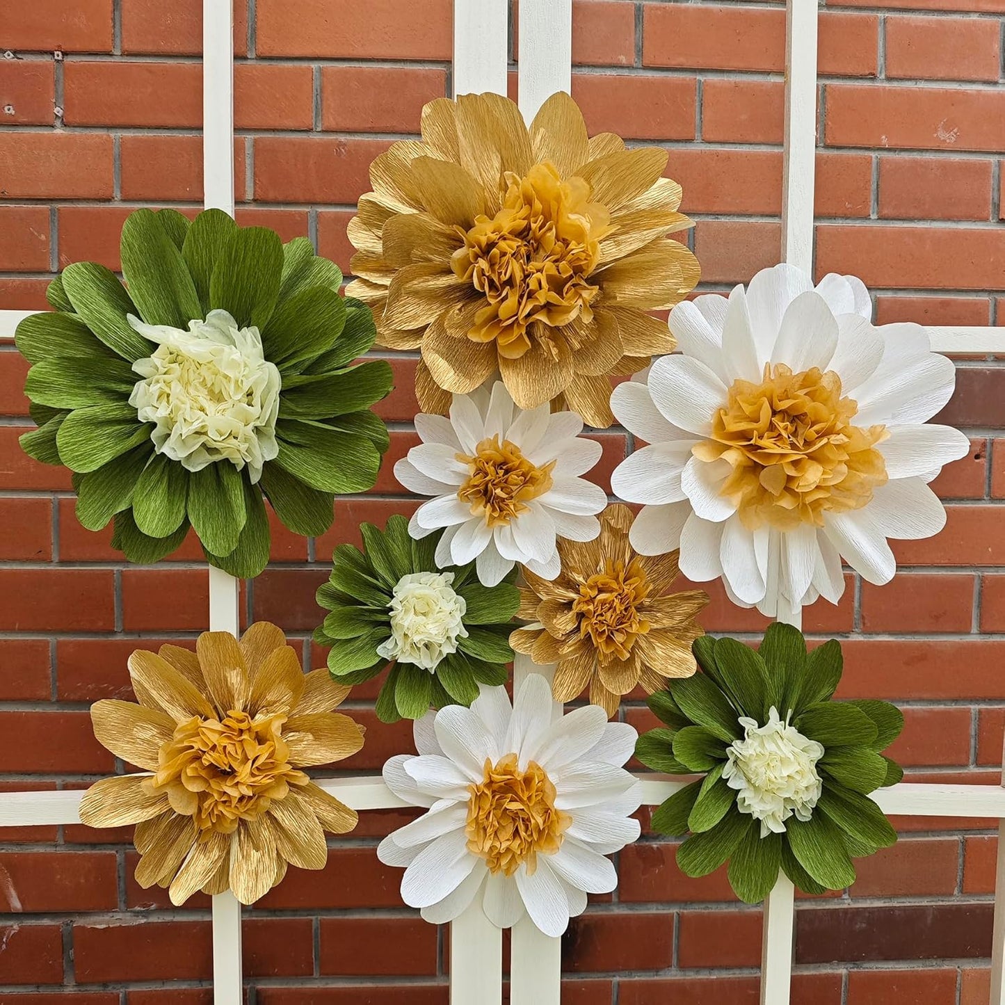 Crepe Paper Flower for Wall Decor Girls Birthday Party Backdrop Baby Shower Nursery Room Decoration Pack of 9 (Pastel)