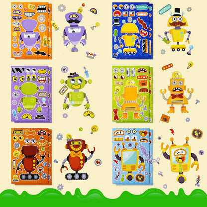 JOYIN 24 Sheets 9"x6" Make a face Stickers for Kids, Make Your Own Stickers with Unicorn, Dinosaur, Sea and Safari Animals, Party Favors Kids Crafts, Goodie Bags Stuffers Classroom Activities