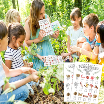 30Pcs Nature Scavenger Hunt Cards, Scavenger Hunt Cards Road Trip and Travel Activities, Spring Summer Holiday Party Supplies, Camping Games Outdoor Indoor Seek Activity-A03