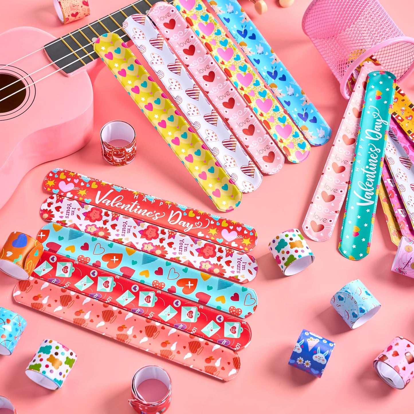 JOYIN 144 Pcs Slap Bracelets for Kids, Bulk Wristbands with Animals, Friendship, Heart, Party Favors, Classroom Prizes Birthday Exchanging Gifts,Goodies Bag Stuffers Fillers