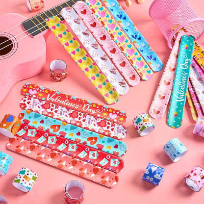 JOYIN 144 Pcs Slap Bracelets for Kids, Bulk Wristbands with Animals, Friendship, Heart, Party Favors, Classroom Prizes Birthday Exchanging Gifts,Goodies Bag Stuffers Fillers