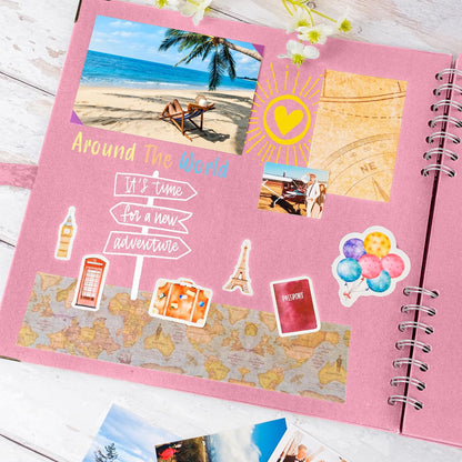 Bstorify Scrapbook Album 60 Pages (8 x 8 Inch) Brown Thick 200gsm Kraft Paper, Photo Album Scrapbook, Memory Book - Ideal for Your Scrapbooking Albums Art & Craft Projects