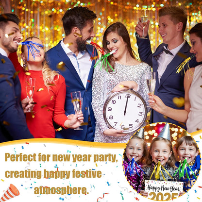 12 Pcs Glitter Noise Makers Metallic Fringed Party Blower for Adults Birthday Graduation New Years Party Favors Supplies (Colorful)