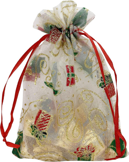 Jexila 120PCS Sheer Organza Bags 5X7 inches Mesh Drawstring Gift Bags Small for Jewelry Wedding Party Baby Shower Favor Bags (Rainbow )
