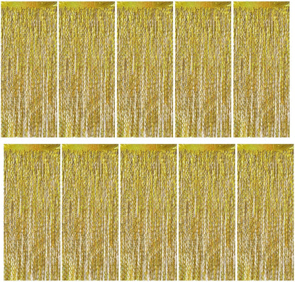 Tinsel Foil Fringe Curtains Wavy Backdrop for Parties Sparkle Metallic Wavy Foil Fringe Backdrop Curtain for Party Decorations Photo Booth Props for Birthday Graduation Wedding