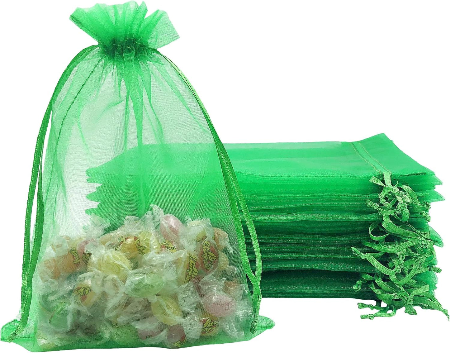 Jexila 120PCS Sheer Organza Bags 5X7 inches Mesh Drawstring Gift Bags Small for Jewelry Wedding Party Baby Shower Favor Bags (Rainbow )
