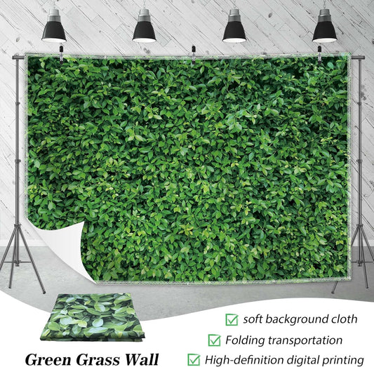 Green Leaves Backdrop - Nature Greenery Polyester Photography Background for Birthday Wedding Decor Soft Fabric Wall Banner | Baby Shower, Safari, Dinosaur Theme Photo Booth(7x5ft)