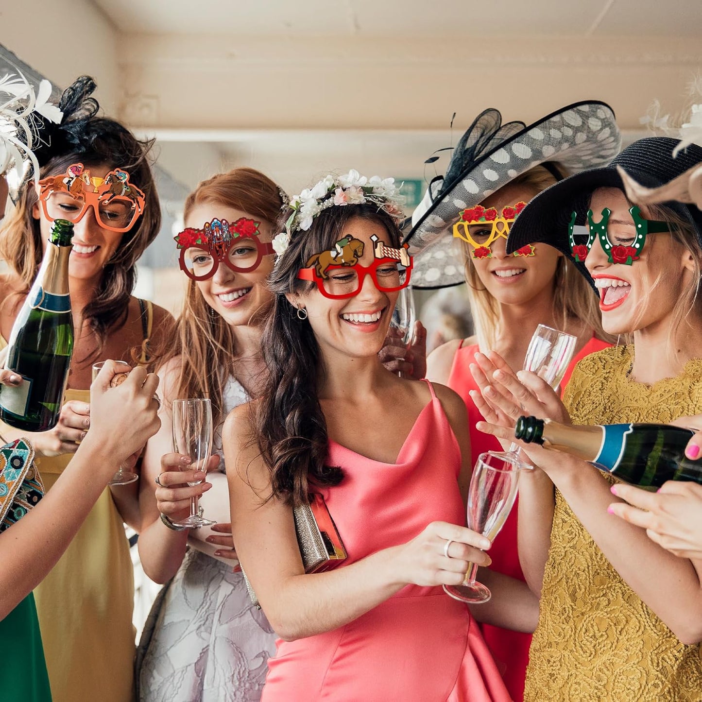 24PCS Hawaiian Party Decorations, Hawaiian Cardboard Glasses Bulk, Luau Party Sunglasses Frame Tropical Dress Pool Props Accessories, Hawaii Carnival Summer Pool Party Decorations for Women Men